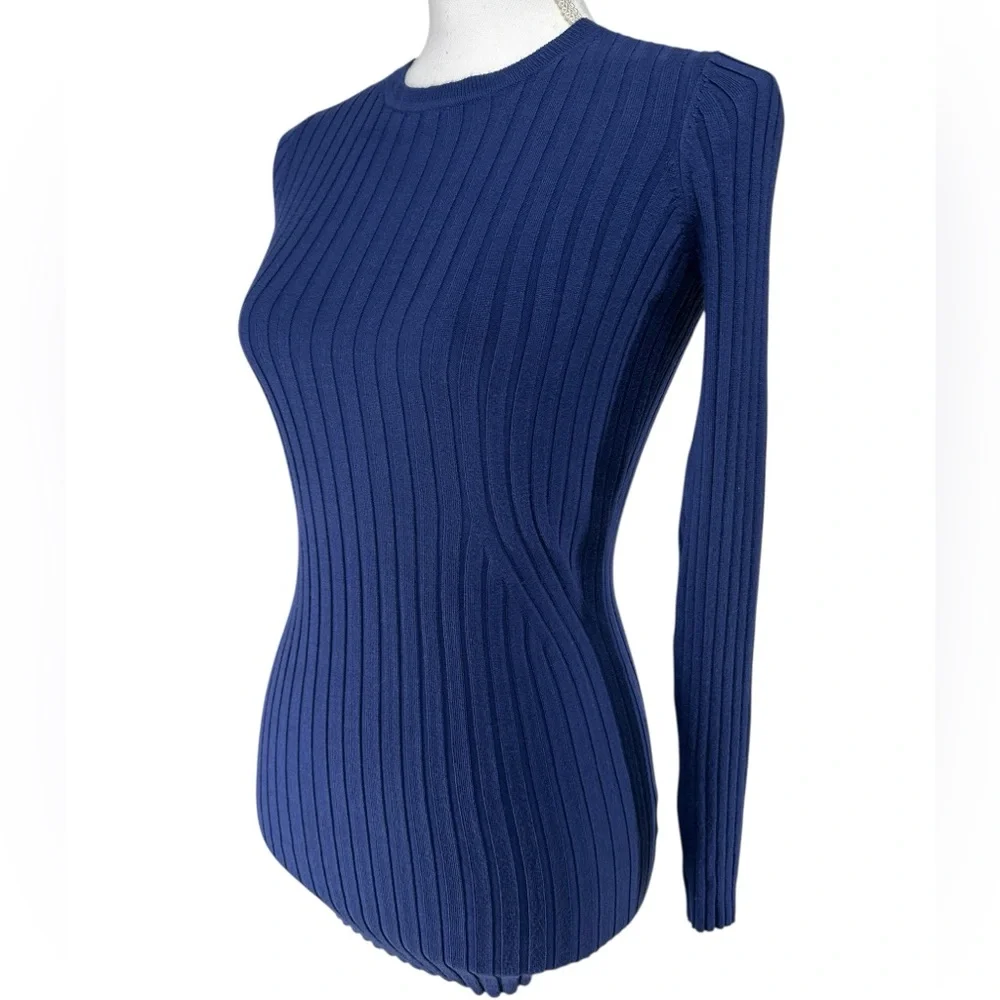 MERTICO / Royal Blue Ribbed Sweater / Small - Picture 3 of 9